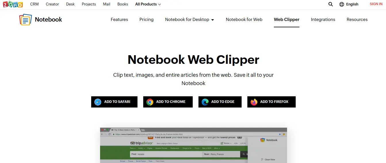 Zoho Notes Clipper